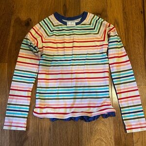 Hanna Andersson Multicolor Striped Rash Guard Swim Shirt NWOT 140cm